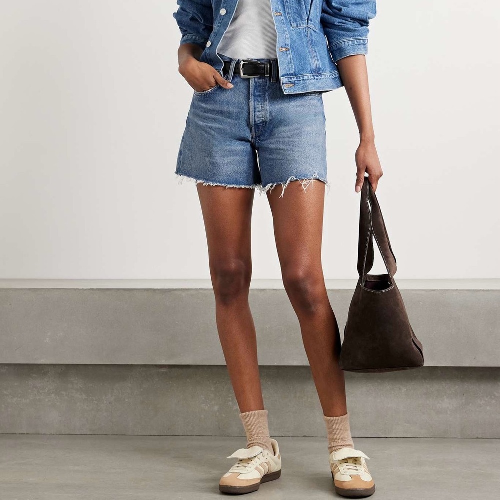 Agolde Parker Long Denim Shorts